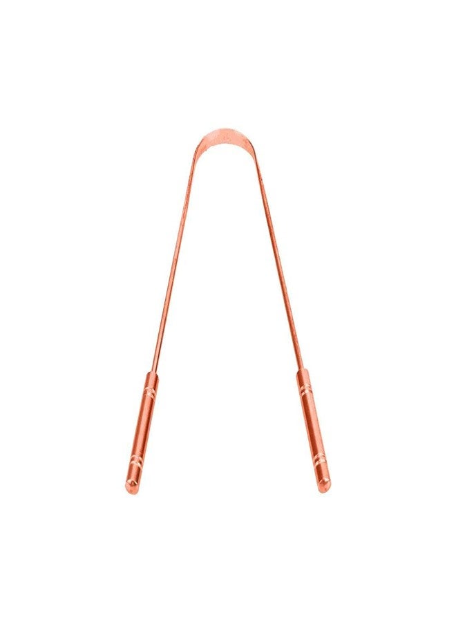 MAPLE Pure Copper Tongue Cleaner Metal Tongue Scraper Handmade for Adults Kids Family Fights Bad Breath Oral Health Care, Easy to Use Travel Friendly Anti Bacterial Reusable (1 Count (Pack of 1)) - Image 1